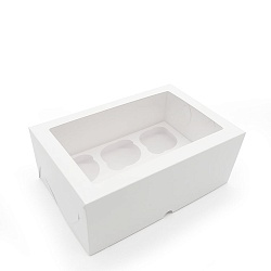 Коробка на 6 капкейков белая