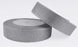 Лента парчовая 1,5 см Серебро 22 м