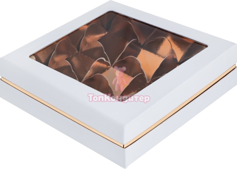 Коробка на 9 моти "Люкс" Белая/Золото 18 см*18 см*4,5 см