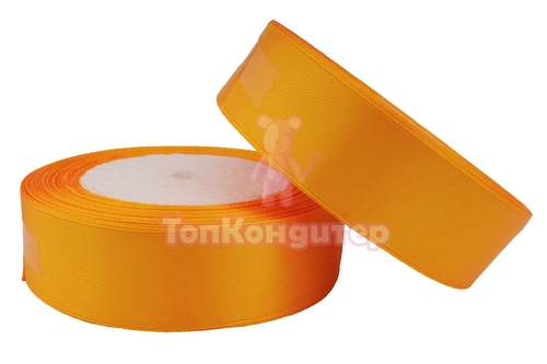 Лента атласная 2,5 см Оранжевый 23 м