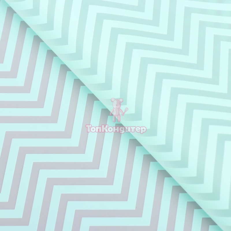 Плёнка матовая с рисунком "Волна", цвет бирюзовый, 60 х 60 см