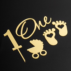 Топпер без шпажки "Детский набор" золотой 5 шт