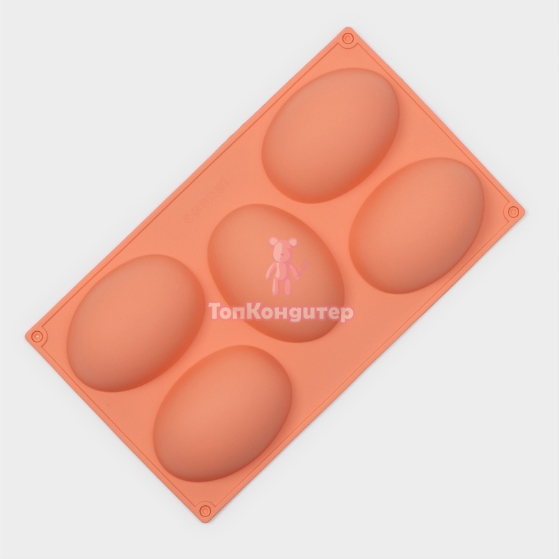 Форма для выпечки Доляна «Яйцо», силикон, 30×17,5 см, 5 ячеек (10×7×3,5 см)