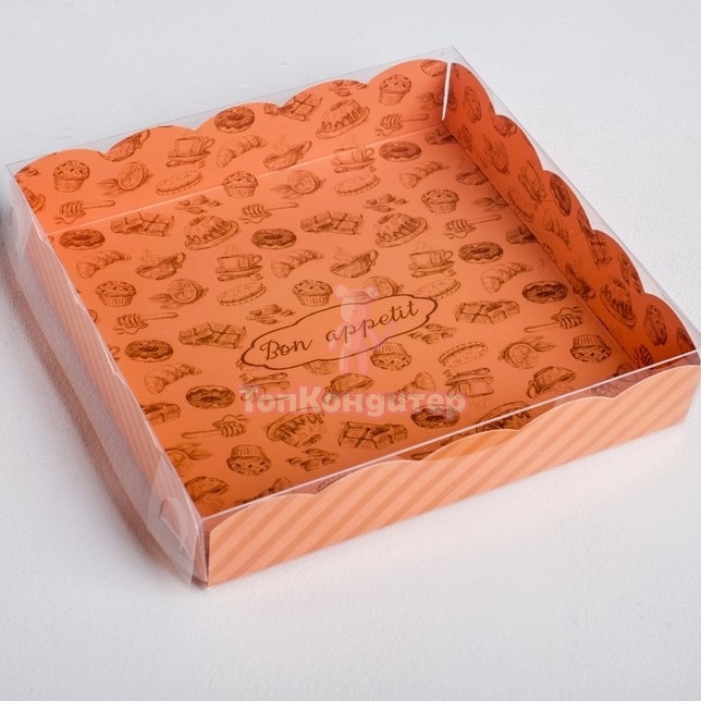 Коробка для пряников 15 см*15 см*3 см "Bon appetit"