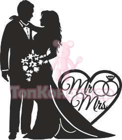 Топпер "Mr&Mrs", 36001171-ч 13*15 см