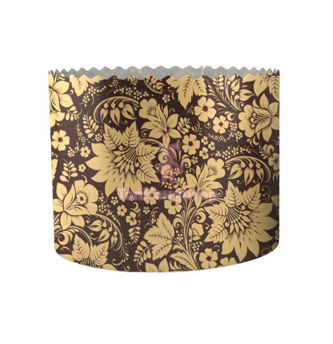 Форма бумажная для кулича "ПОДСОЛНУХИ" d= 11 см x h= 8,5 см