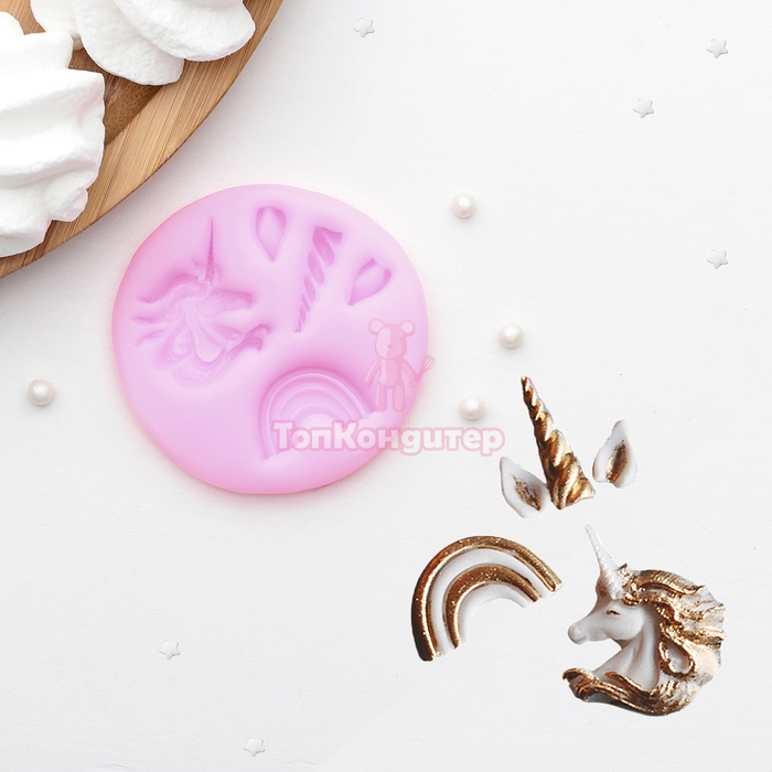 Молд 6,3х0,5 см "Радужный единорог"