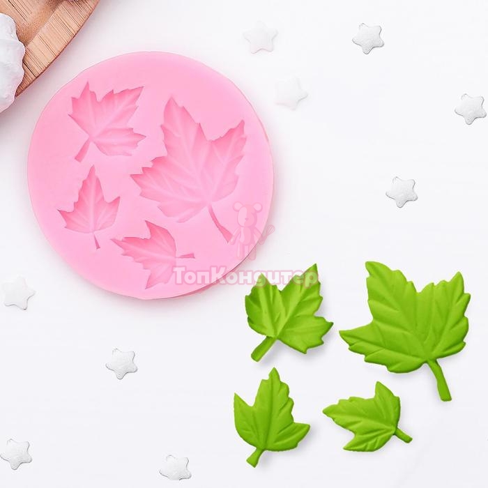 Молд силиконовый «Лист кленовый», 6,5×1 см, цвет МИКС