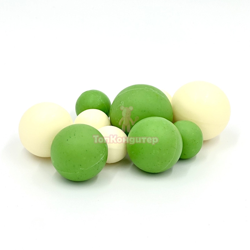 Сферы из шоколадной глазури бело-зеленые 10шт.