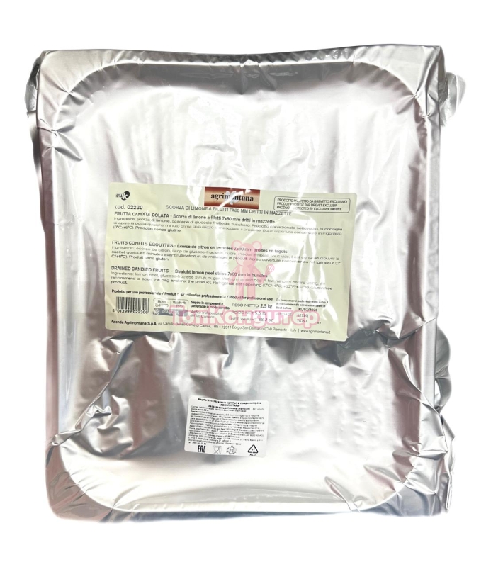 Засахаренные лимоны полоски 7 см*0,8 см "Agrimontana" 2,5 кг