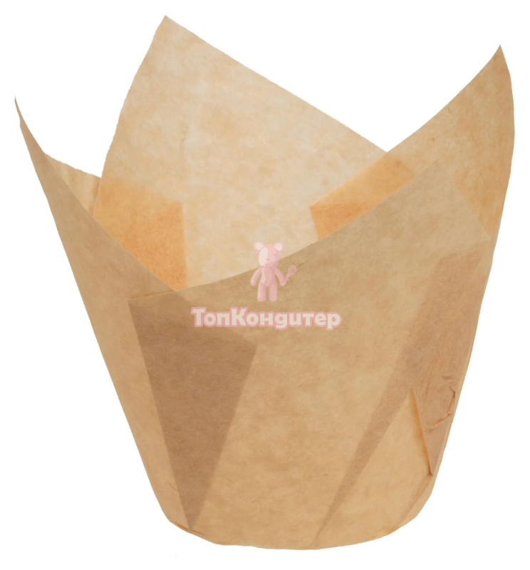 Форма бумажная "Тюльпан" 5 х 8 см, бежевая 50 шт