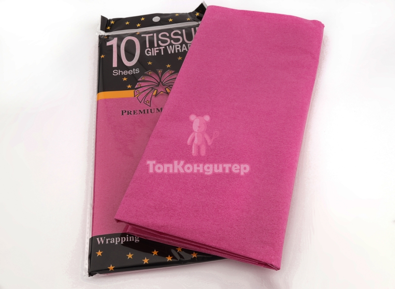 Бумага Тишью розовый 51*55 см 10 листов