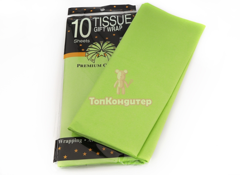 Бумага Тишью салатовый 51*56 см 10 листов