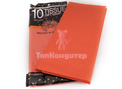 Бумага Тишью Ярко-оранжевый 51*66 см 10 листов