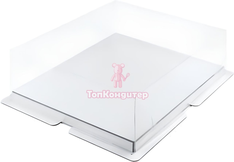 Коробка для торта 23,5 см*23,5 см*14 см белая "Премиум"