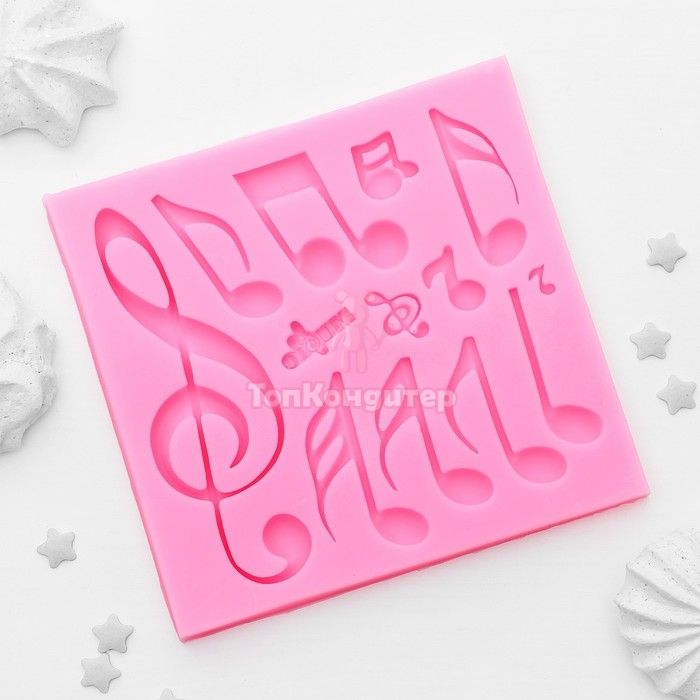 Молд силиконовый 11,5×11 см "Ноты"