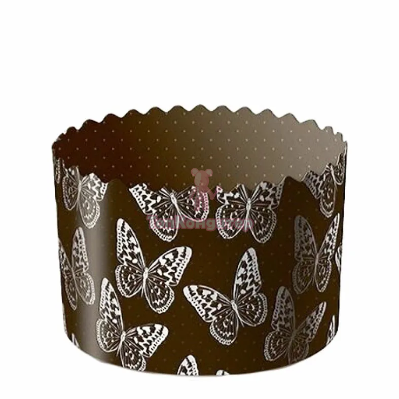 Форма бумажная для кулича "БАБОЧКИ" d= 13,4 см x h= 10 см