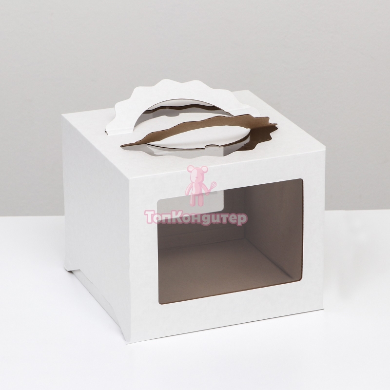 Коробка для торта 24 см*24 см*20 см с ручкой