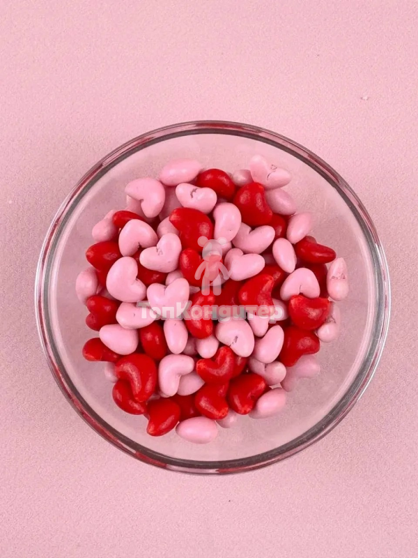 Драже зерновое в кондитерской глазури "Сердечки микс" 50 гр