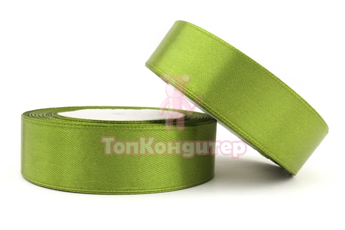 Лента атласная 2,5 см Оливковый 23 м