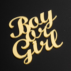 Топпер без шпажки "Boy or Girl" золотой 7*7 см