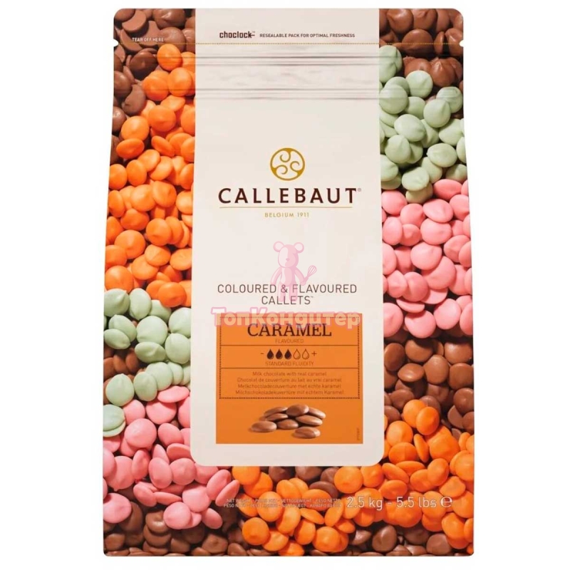Шоколад молочный Callebaut со вкусом карамели в галлетах 0,1 кг